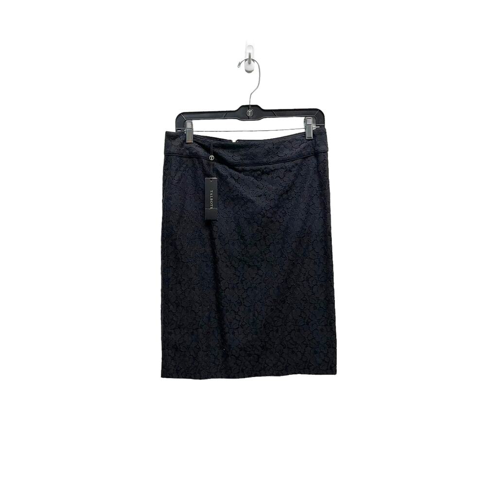 Talbots Full Lace Floral Pencil High Rise Skirt Navy